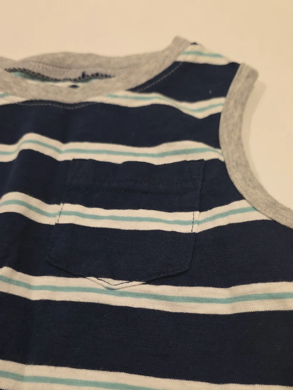 Carter's Navy, White & Light Blue Striped Tank Top 3t
